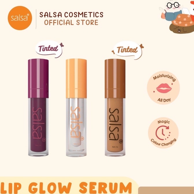 [BPOM] SALSA Lip Tinted Lip Glow Serum Bibir Lipgloss Serum Pelembab Bibir