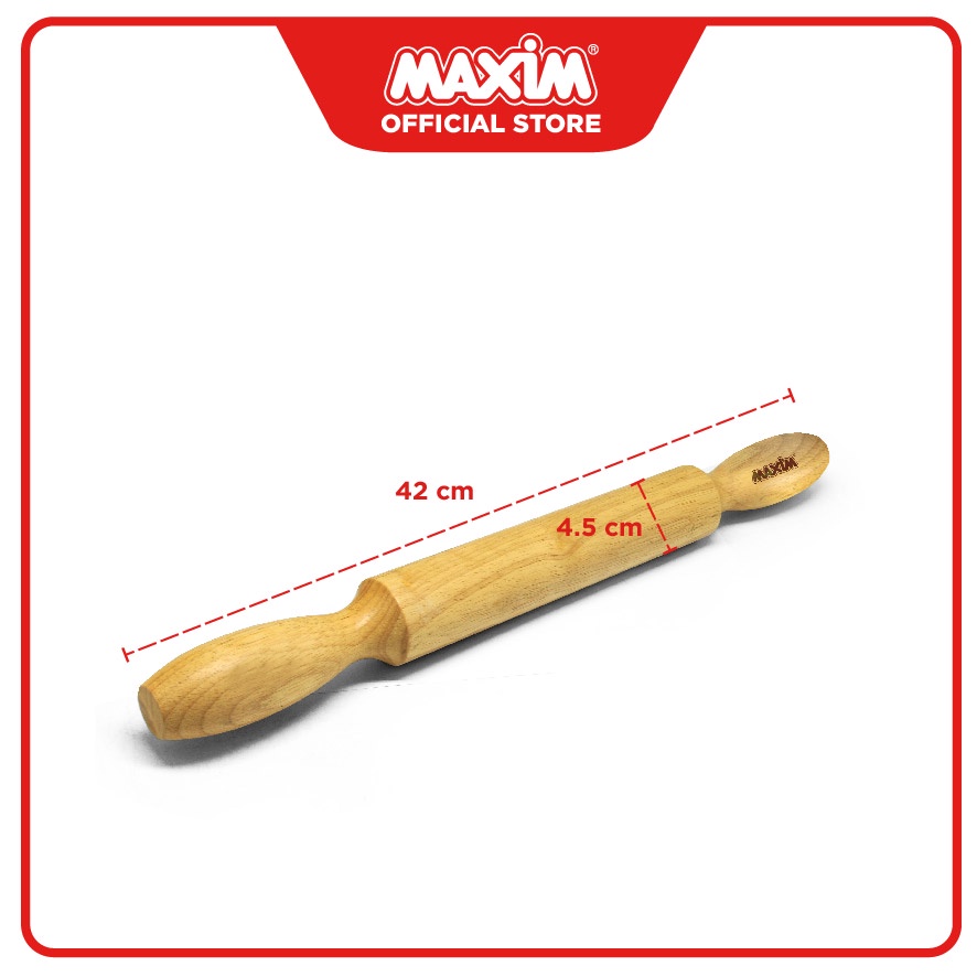 Maxim Tools Wooden Rolling Pin - Penggiling / Penggilas Adonan Kayu