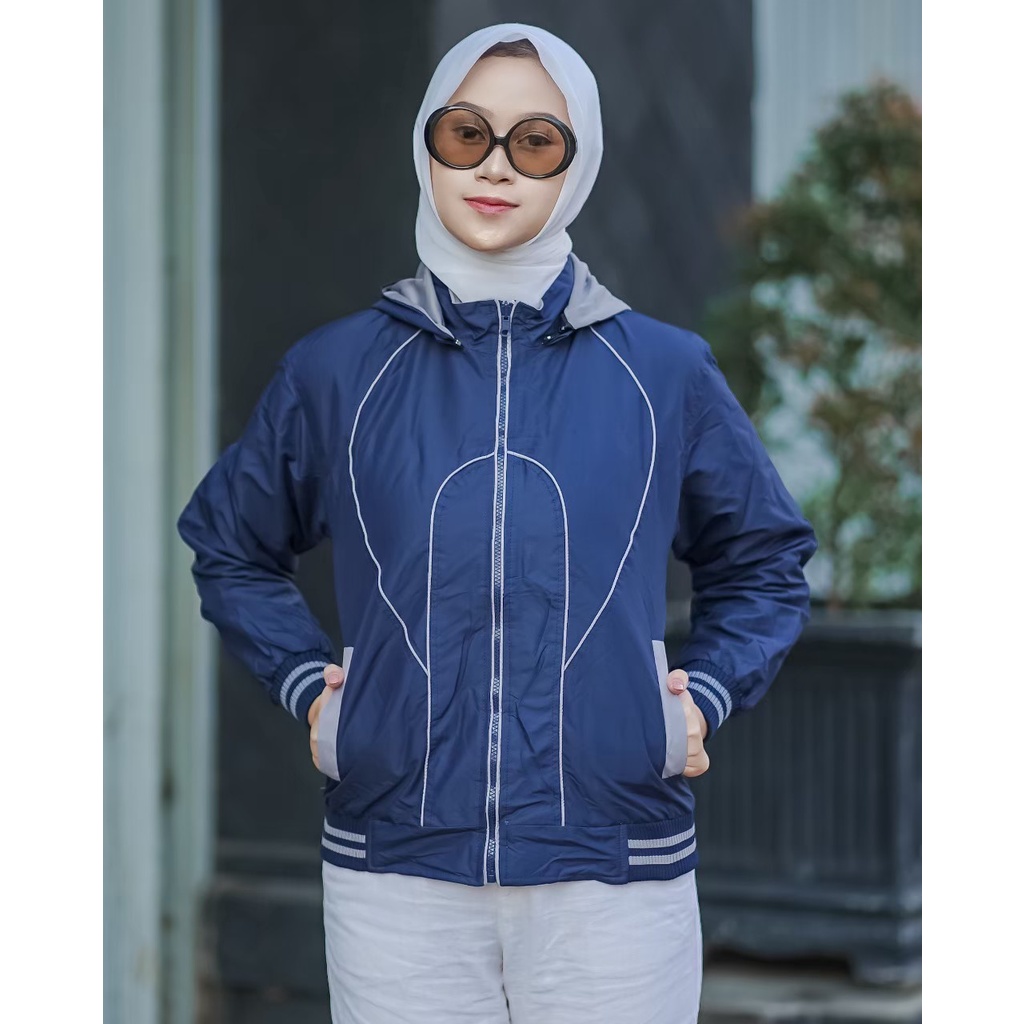 Jaket olahraga running wanita pria Unisex joging lari outdoor TNF