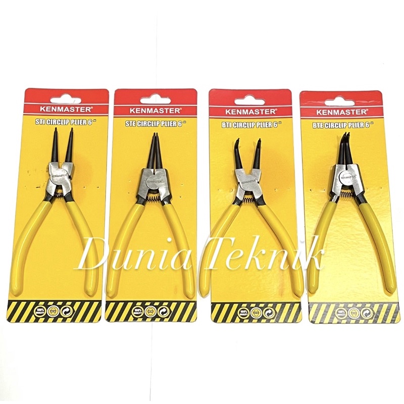 KENMASTER Tang Snap Ring Set 4 pcs 6” Tutup Lurus Buka Lurus Tutup Bengkok Buka Bengkok Tang Spie Se