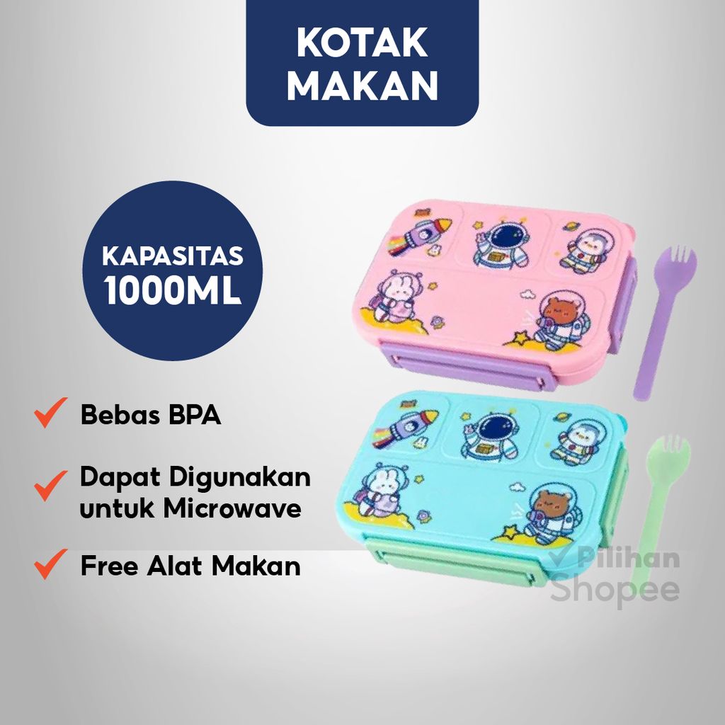 	 Ecentio Kotak Makan Bekal Bayi Anak Lunch Box Bebas BPA Microwaveable | Pilihan Shopee	
