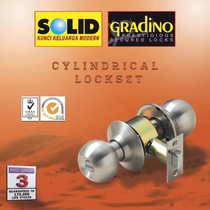 Handel Pintu Bulat SOLID 601x400 Stainles / Kunci Pintu Bulat SOLID