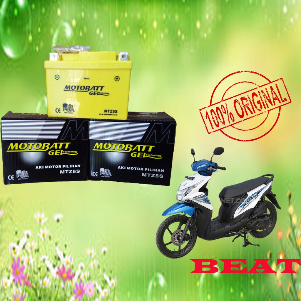 aki motor honda BEAT POP KARBU FI METIC ALL motobatt MTZ5S GEL asli ori aki kering