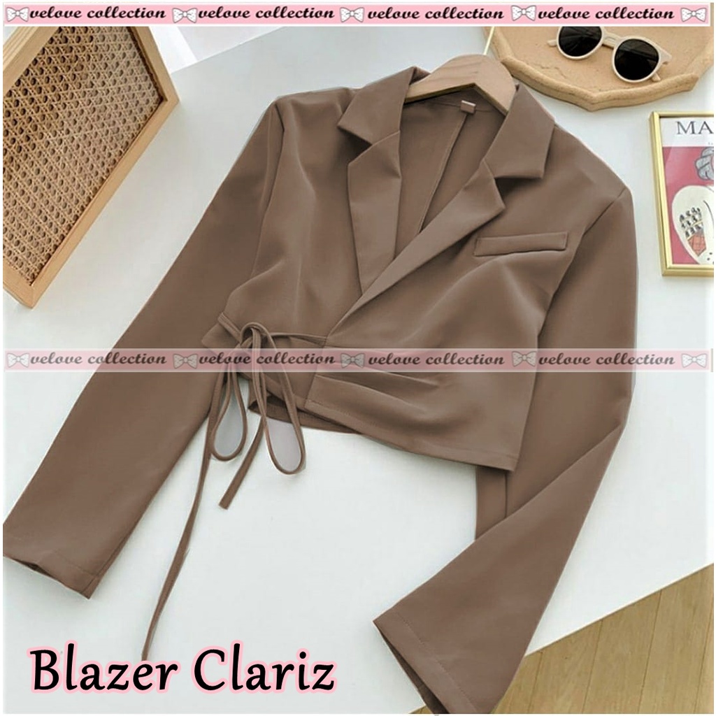 KALANTHA FASHION Crop Blazer Edrea (NEW MODEL) Blazer Cantik Outer Wanita Terbaru Luaran Wanita Kasual-Coklat