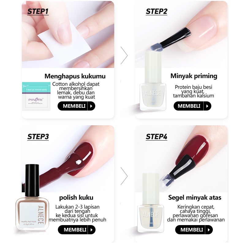 (COD) ALNECE KUTEK PEEL OFF Muslimah HALAL Merah Maroon KUTEKS  Gel Nail polish Nude series