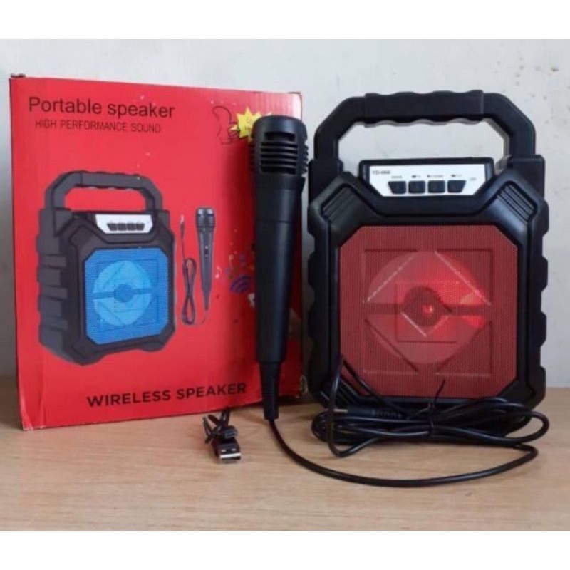 Speaker Bluetooth 6.8 inch BOMBASTIS Karaoke gratis MIC  Besar full bass