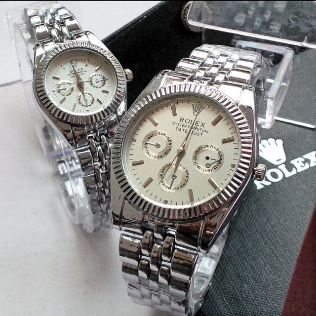 jam tangan couple rolex murah sudah sepasang best seller free box n batre cadangan