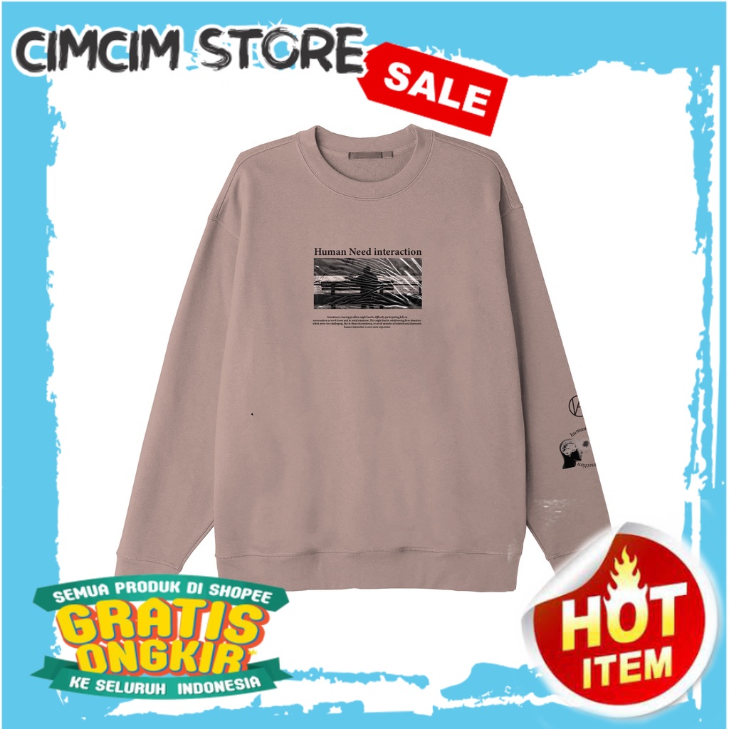 SWEATER TERBARU TERMURAH / Noforty Project Sweater Crewneck Lonely Moca