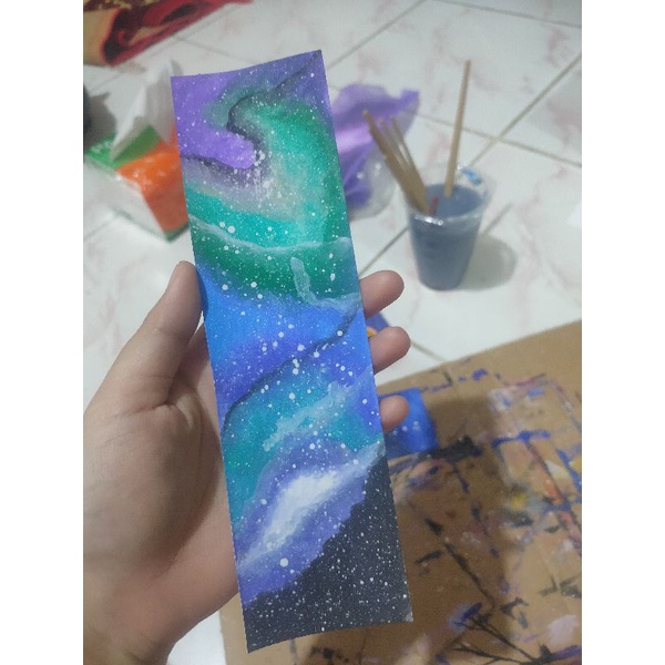 

Pembatas Buku Galaxy Lukis Bookmark Handmade