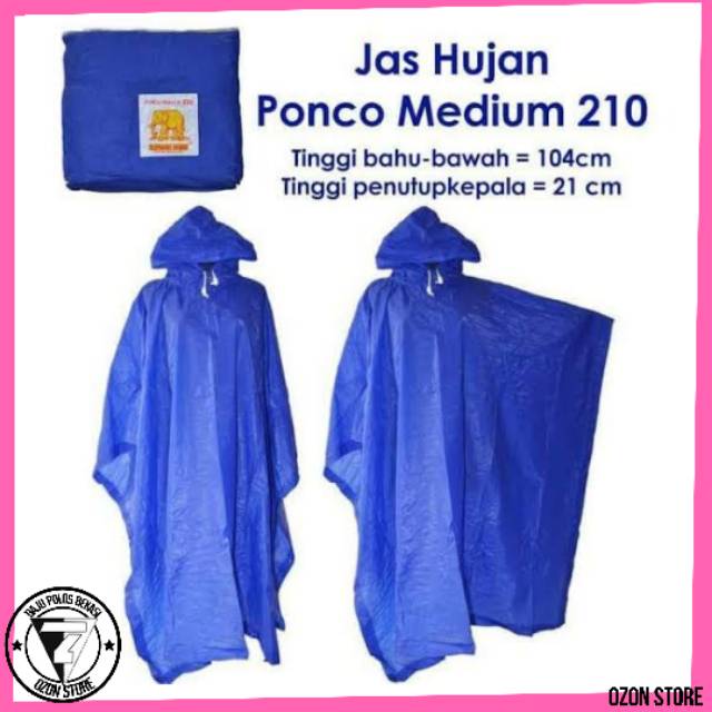 Elephant Jas Hujan Ponco Dewasa - Biru