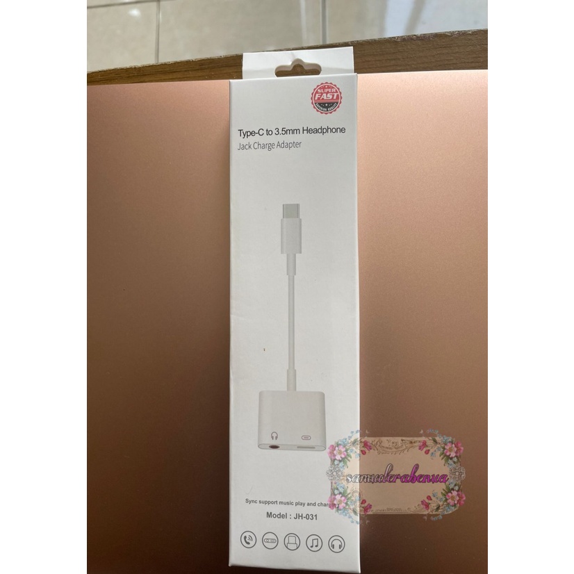 JH031 Spilter type c 2in1 kabel audio type c 2in1 jek audio type c 2in1 splitter type c 2in1 Samsung note10 20 ultra s20 s21 s21+ ultra SB3734