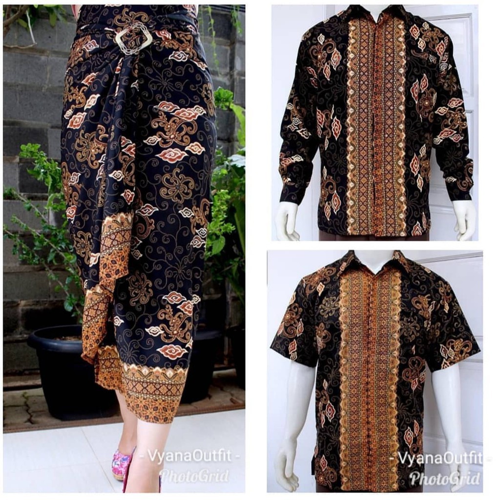 Kemeja Batik Pria Couple Rok Plisket Batik Wanita Bawahan Kebaya - BOLEH RIQUEST MOTIF BATIK - KEMEJA BATIK PREMIUM