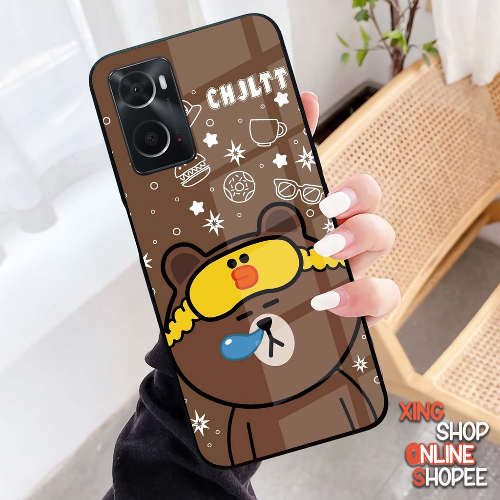 Case Kilau Oppo A76 A96 | Casing Hp Glossy | Motif Line