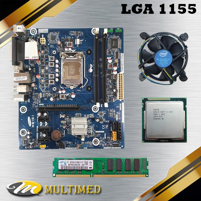 OBRAL Paketan Murah Mainboard H61 Core i3 2100 FAN Plus RAM 2GB