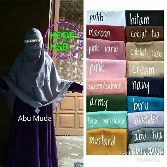 Khimar segiempat instan cadar bandana