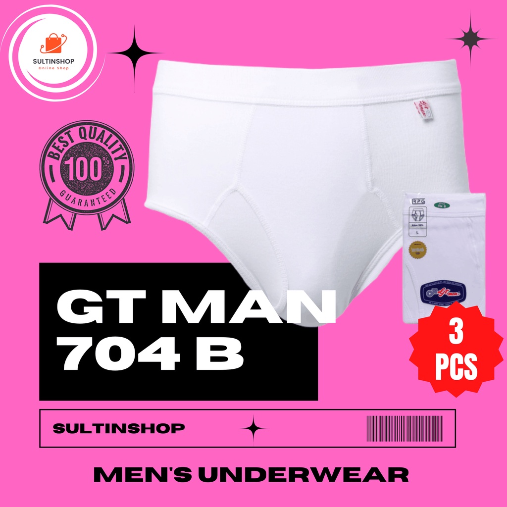 Celana Dalam Pria Dewasa GT Man Mini Katun Putih 704B Isi 3 Pcs Sempak Laki laki Dewasa Selempak Cow