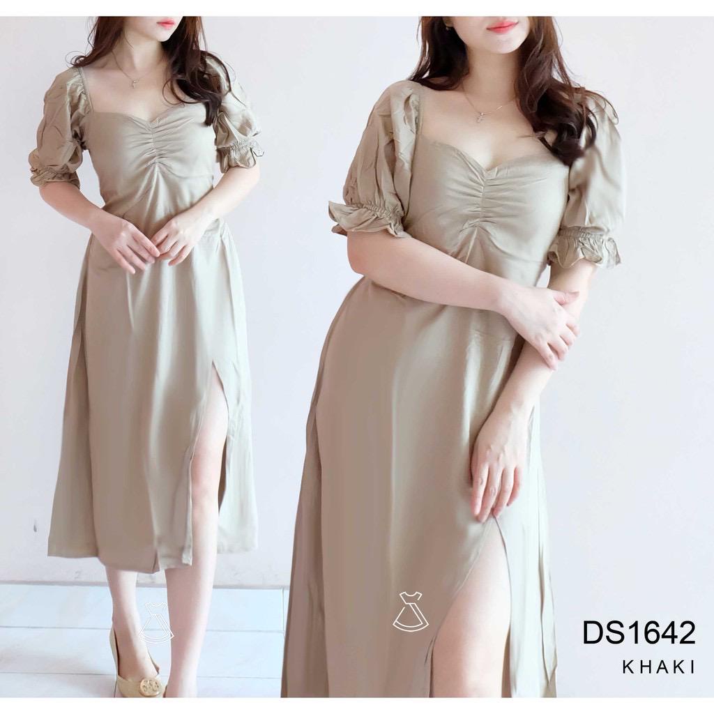 Toply shop Dres wanita korean look Midi Pesta