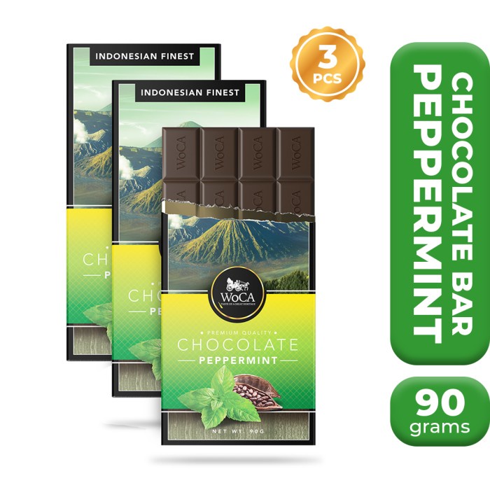 

WOCA PREMIUM CHOCOLATE 3 X 90G BARS - COKELAT BATANG RASA MINT
