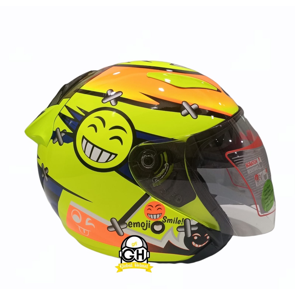 Helm Shell Rover Motif 808 Yellow Fluo Shel Rover