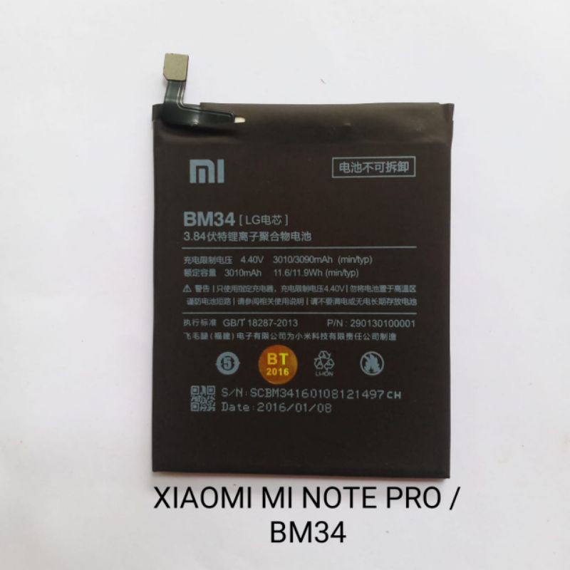 Baterai Xiaomi BM34 BM 34 Mi Note PRO battery baterei batere batrei batre