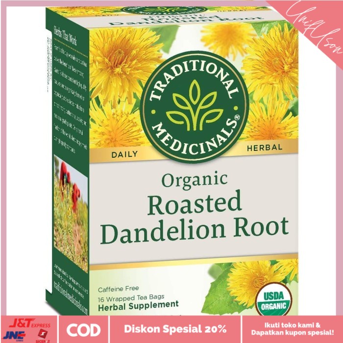 

⭐COD⭐ Traditional Medicinals Roasted Dandelion 16 Tb Teh Untuk Liver ORI USA