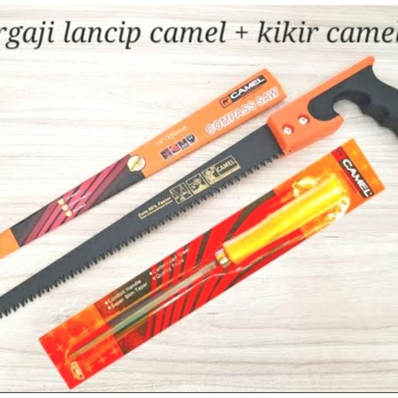 gegaji lancip 14"+kikir gagang kayau camel