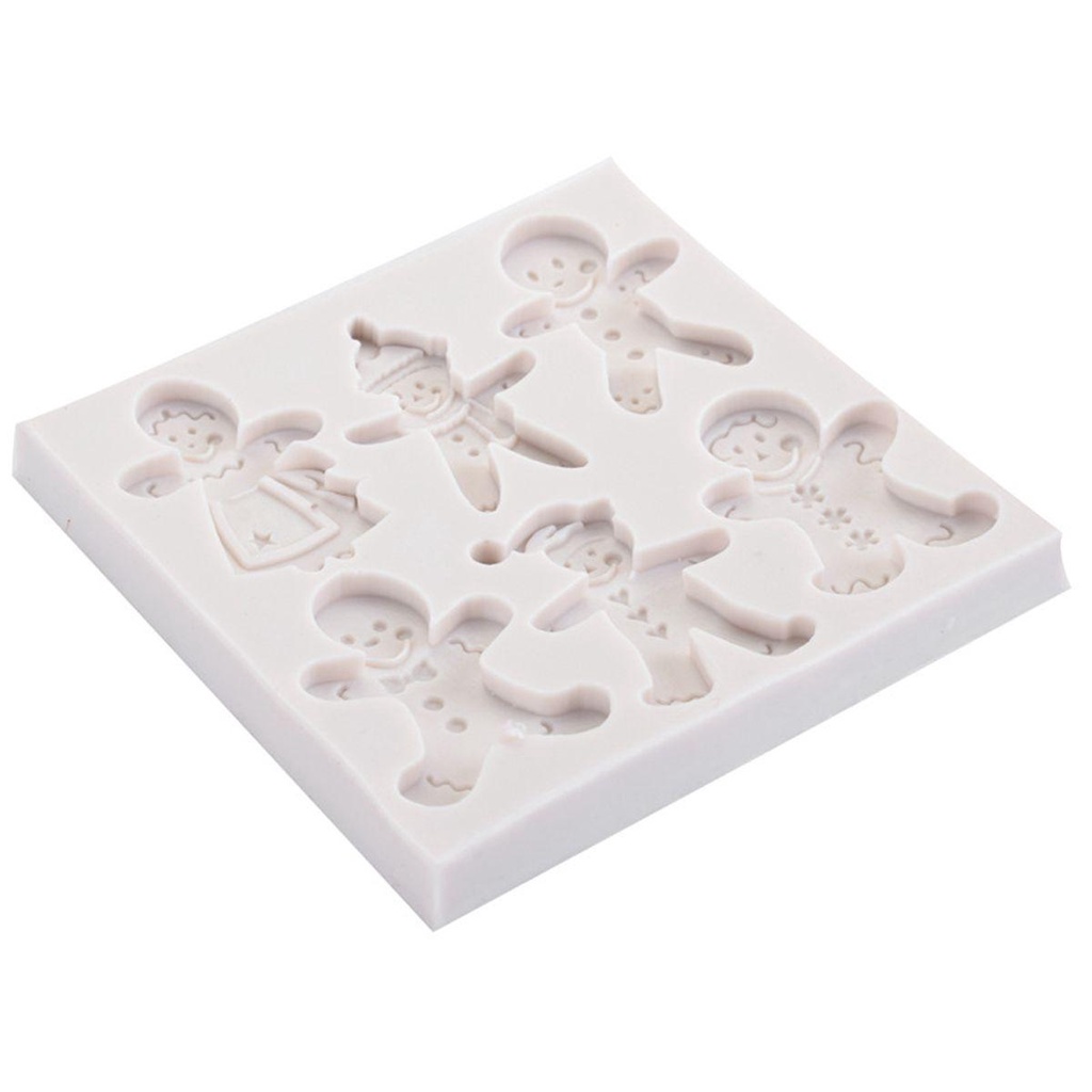 [Elegan] Cetakan Natal Dapur Baking 3D DIY Gingerbread Man Silikon Cetakan Coklat