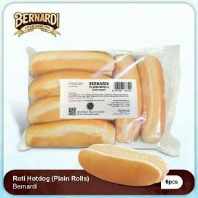 

Bernardi Plain Rolls Roti Hot Dog Isi 6 pcs