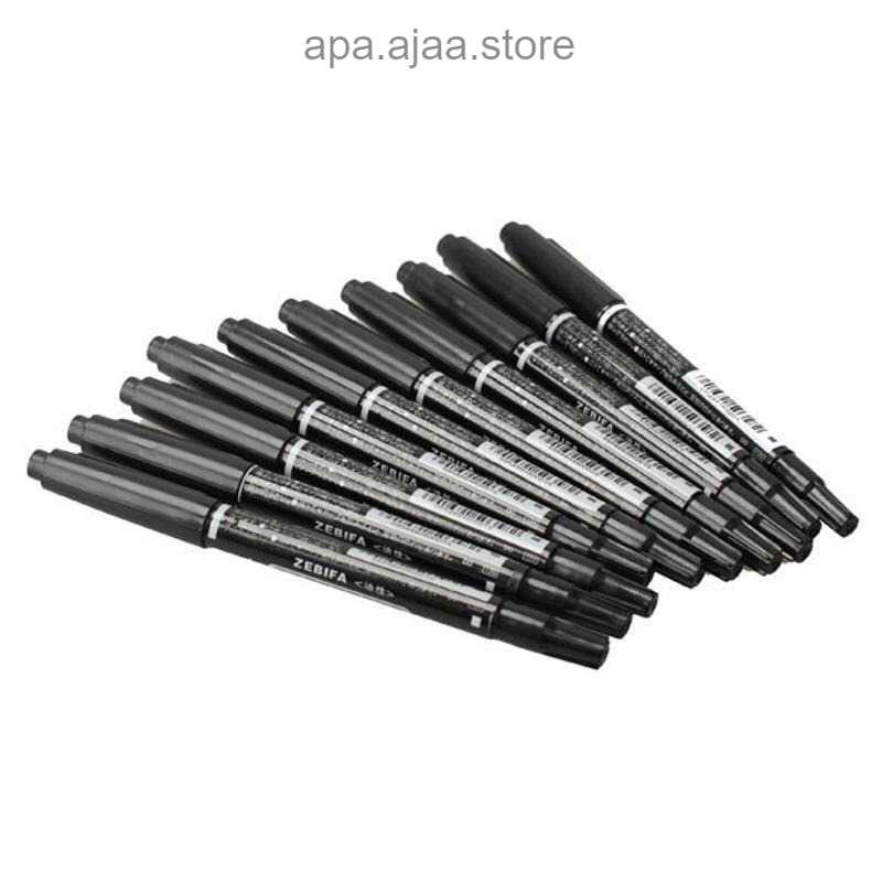 Terbaru ZEBILI Spidol Permanen Dual Head Marker Waterproof 10 PCS - DH100 Harga Grosir