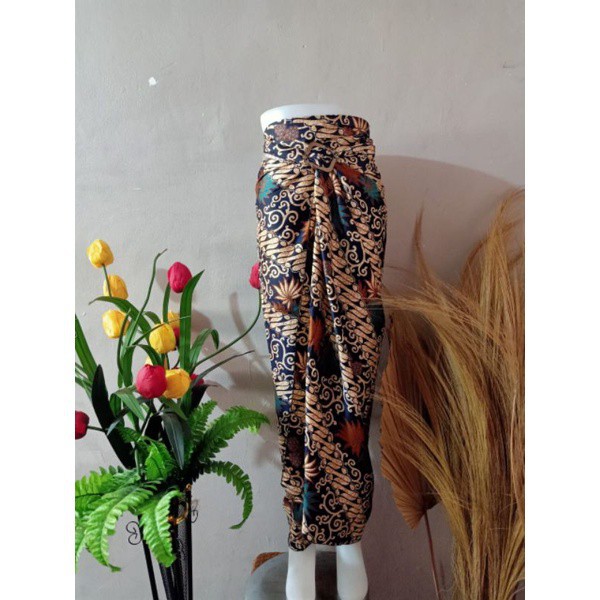 ROK LILIT INSTAN JEIVA REMPEL MAXI BATIK WANITA / ROK BAWAHAN KEBAYA / ROK LILIT BATIK WANITA-kenanga hijau