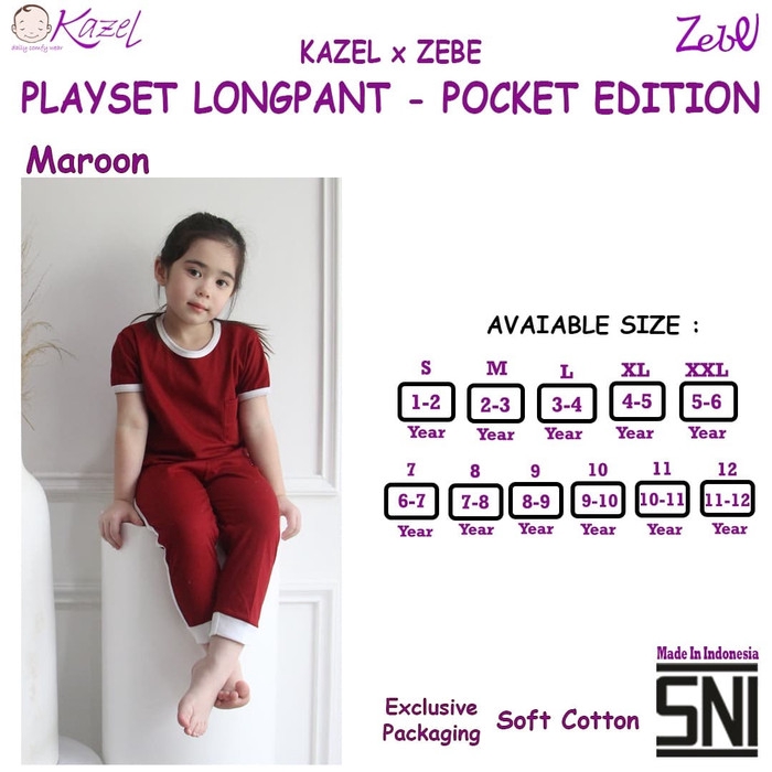 PNB191 SETELAN KAZEL PLAYSET LONGPANT POCKET EDITION