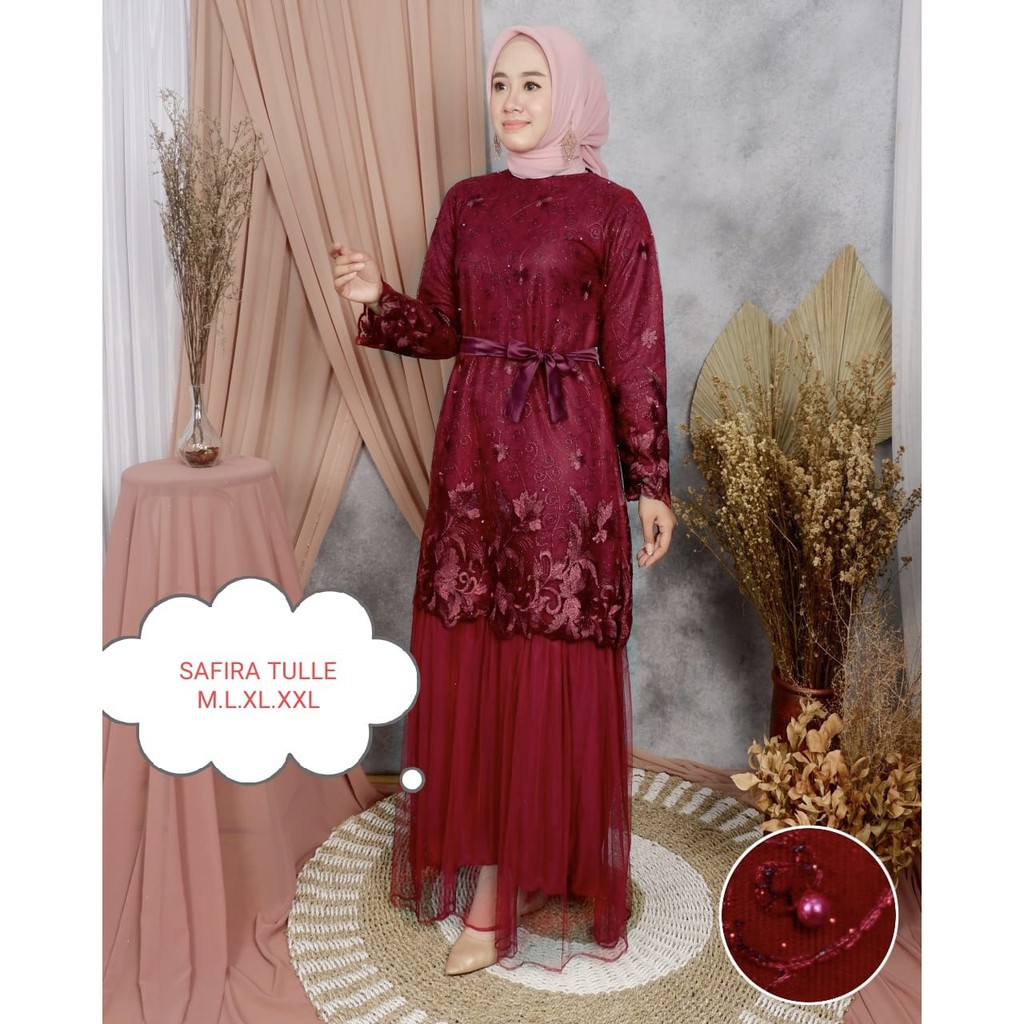 [ BEST SELLER ] Gamis Safira mix Brukat JUMBO XXXXXXL / BAJU DEWASA MURAH TERBARU 2022 / Gamis Kondangan / Gamis Bridesmaid