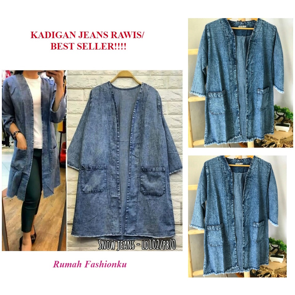 kardigan jeans saku - kardi jeans