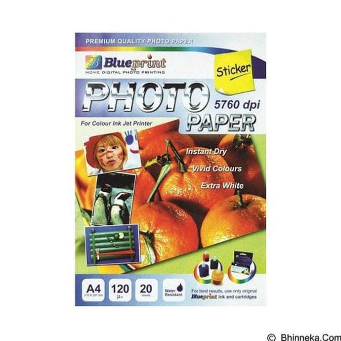 

Glossy Sticker Photo Paper A4 120gsm isi 20 lembar Kertas Blueprint