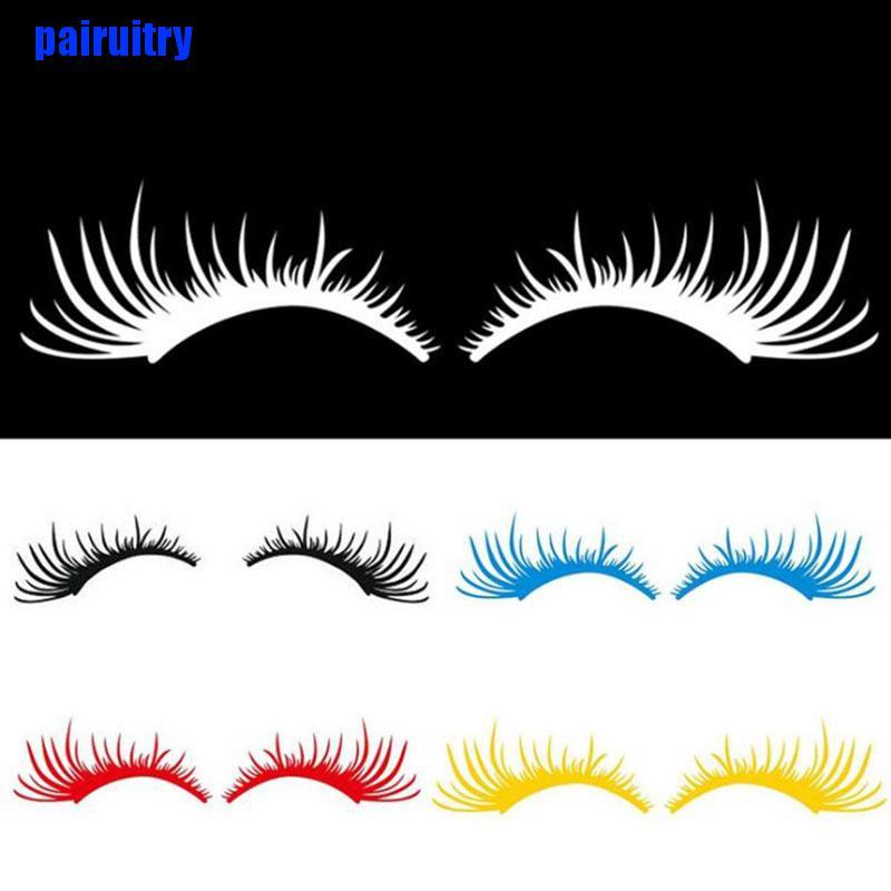 1 Pasang Stiker Bulu Mata Palsu 3D Untuk Lampu Depan Mobil