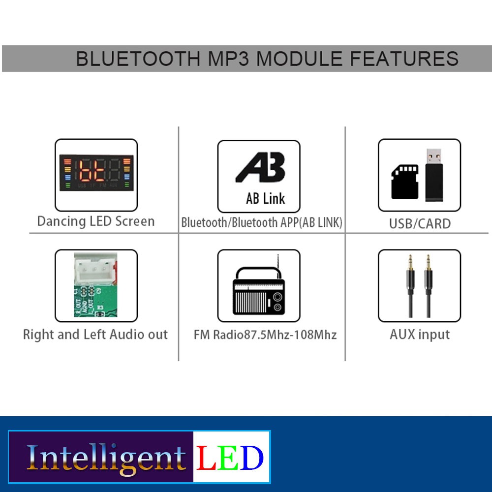 Portable MP3 Player with Bluetooth USB TFT FM Radio D106BT White