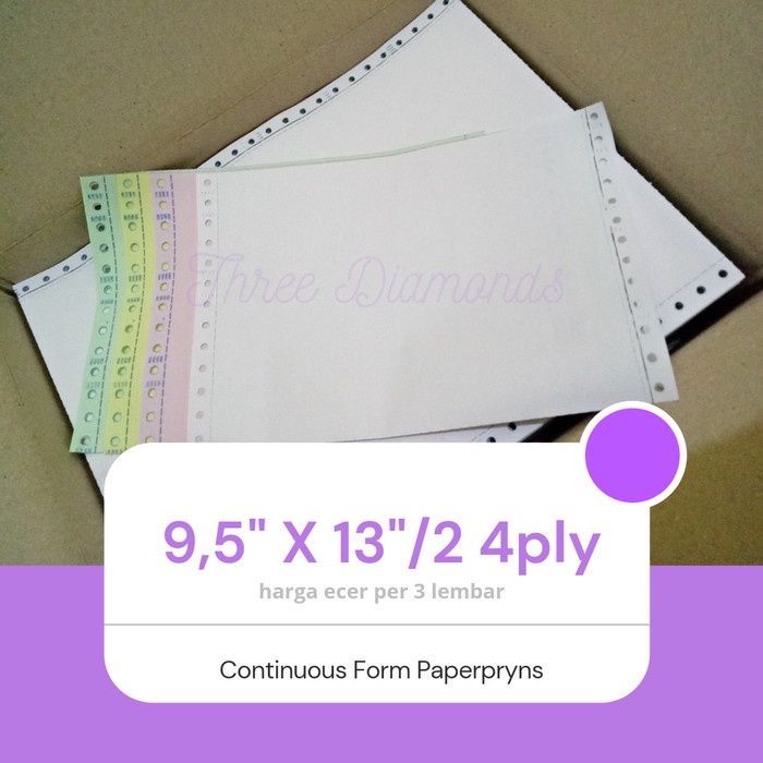 

Wow Continuous Form 9,5 X 13/2 4Ply Ecer /Kertas Invoice Faktur Nota Terbatas