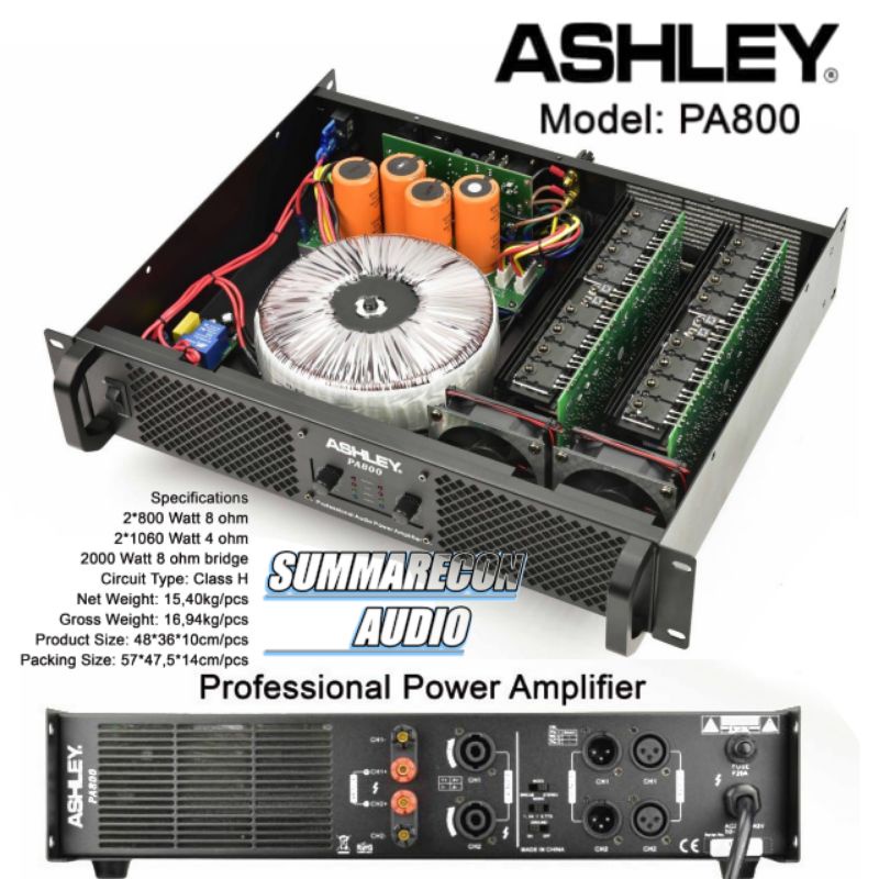Power Professional Ashley PA 800 Original Ashley Class H Power Amplifier
