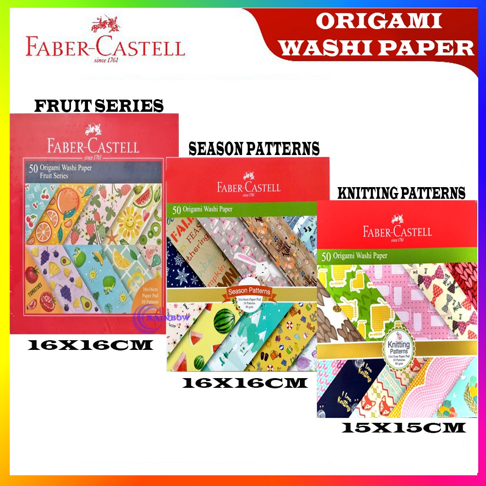 

Kertas Origami Faber Castell Washi Paper 15X15CM Knitting Patterns / Faber Castell Origami Washi Paper 16X16CM Fruit Series / Faber Castell Origami Washi Paper 16X16CM Season Patterns