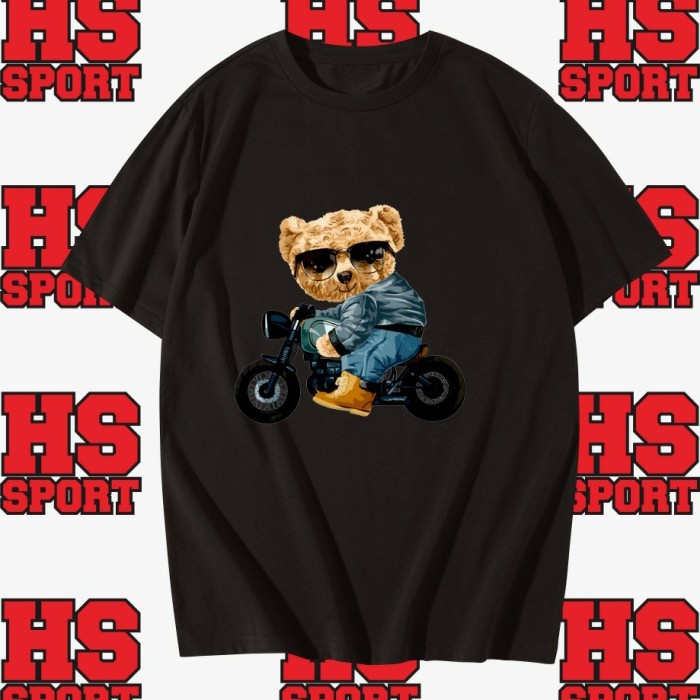 KAOS BEAR - BAJU BERUANG - TSHIRT BEAR - BAJU BEAR NAIK MOTOR JADUL