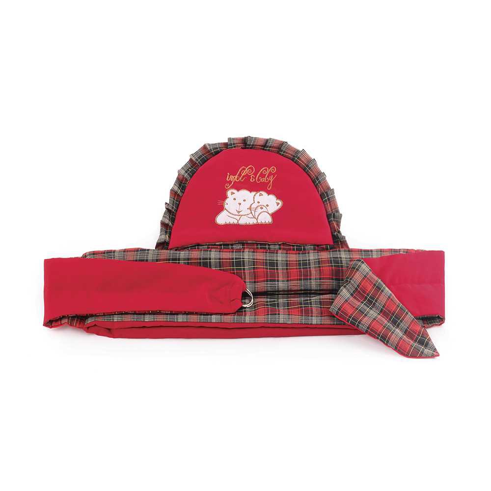 Gendongan Bayi Samping Motif Karakter Beruang Warna Coklat Merah Bahan Twill Inficlo