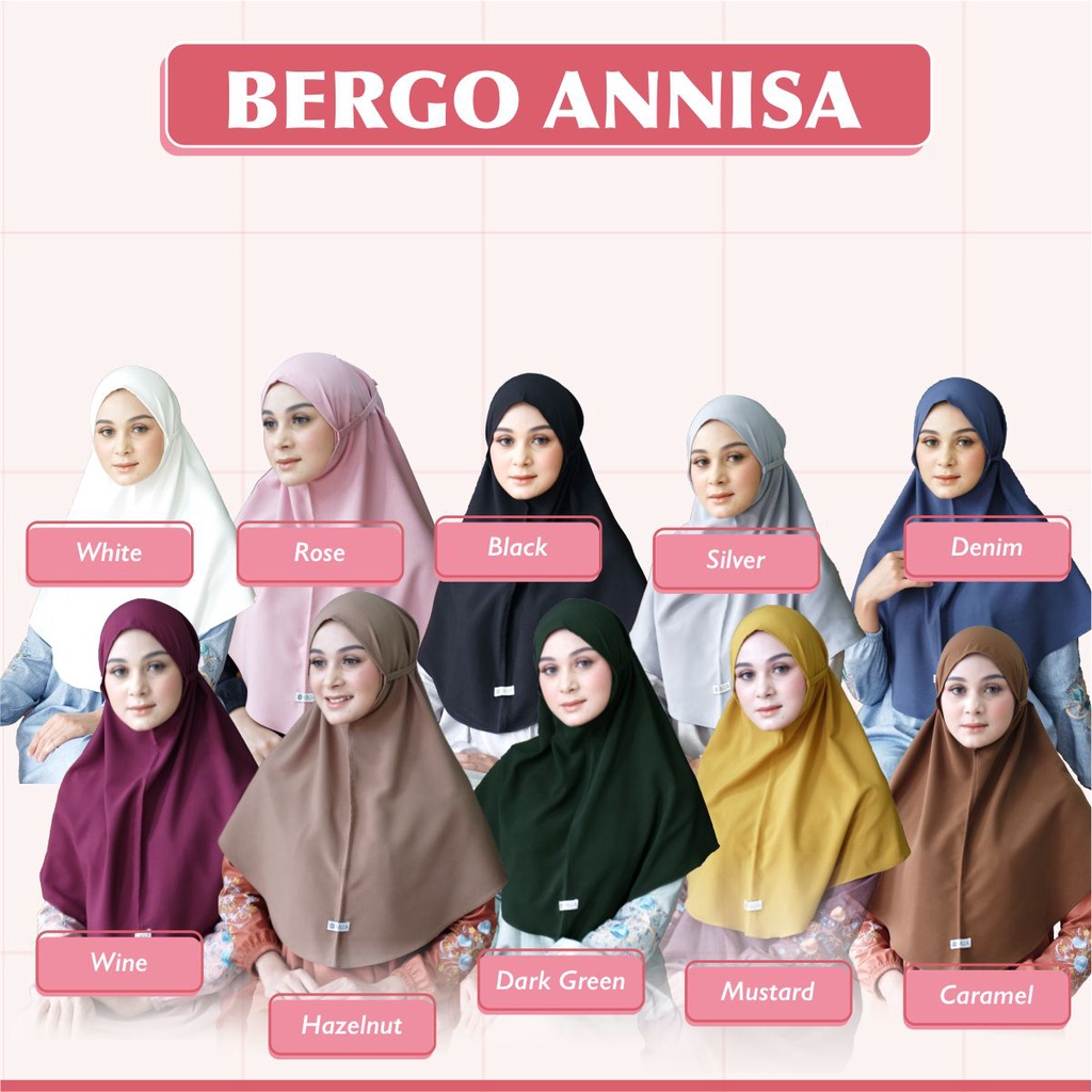 Daily BERGO ANNISA MOM by HAGIA INDONESIA bahan platinum crepe lembut adem tidak menerawang &amp; lebar