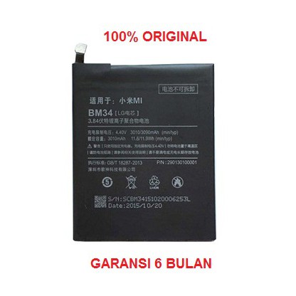 Baterai battery XIAOMI Mi Note Pro BM34 Original 100%