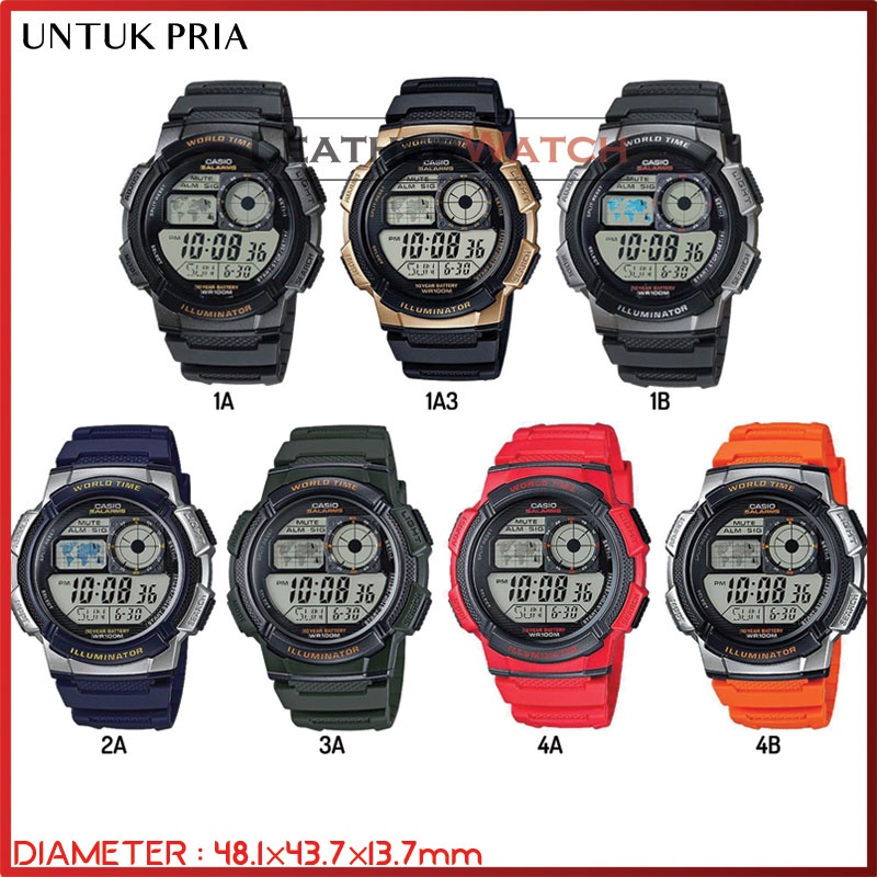 Casio Original AE1000 / AE-1000W : Jam Tangan Pria Digital Karet
