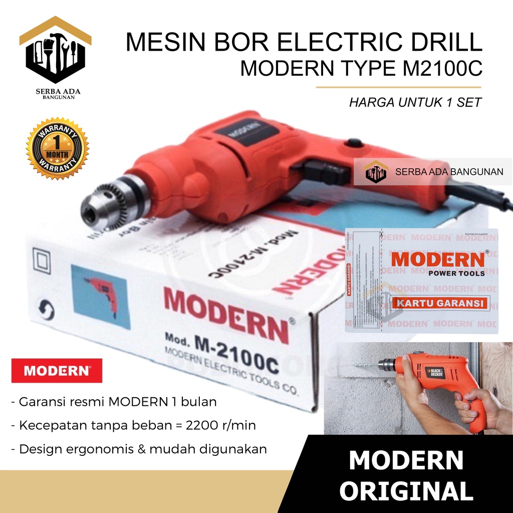 Modern M-2100C / Modern m2100c / Mesin Bor Modern M 2100 C / Mesin Bor 10mm Modern M2100C