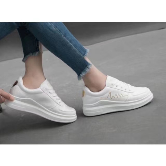 SEPATU SNEAKER IMPORT SEPATU WANITA SEPATU FASHION BEST QUALITY SP-012-White Gold