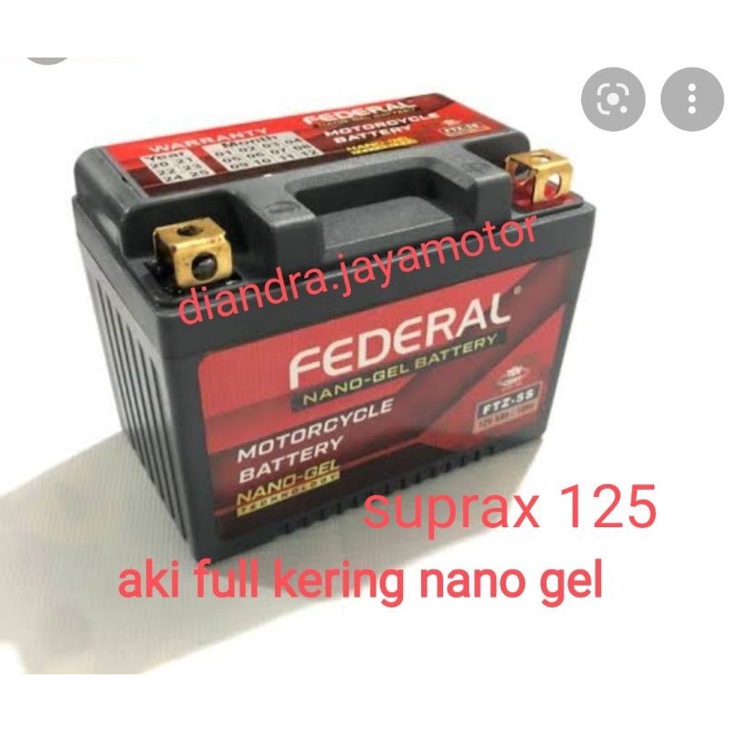 aki kering federal nano gel Honda Supra x 125 carbu fi helm ini kharisma