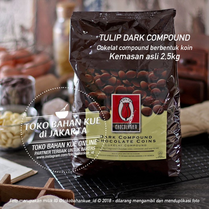 

Tulip Dark Chocolate Compound Coin 25kg Cokelat Coklat Tulip koin