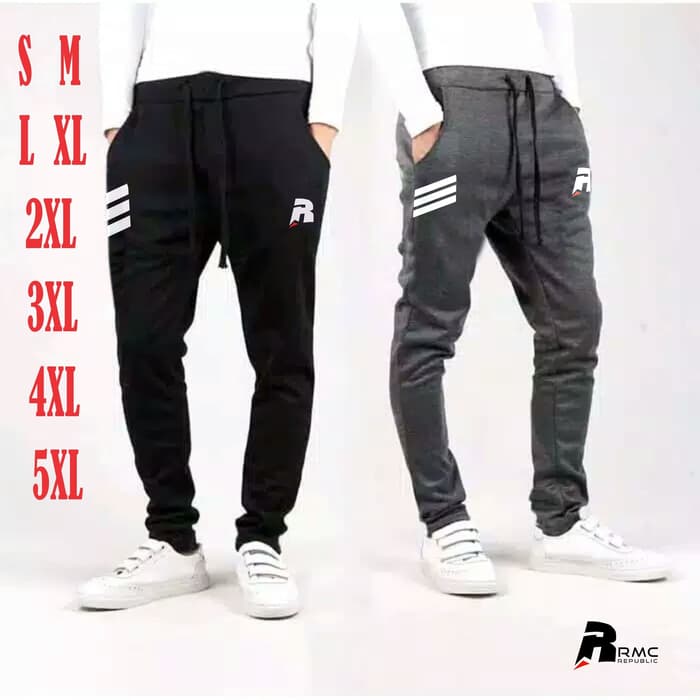 celana jogger jumbo Jogger big size merk RMC bahan Babby Terry PREMIUM - S, MISTY TUA