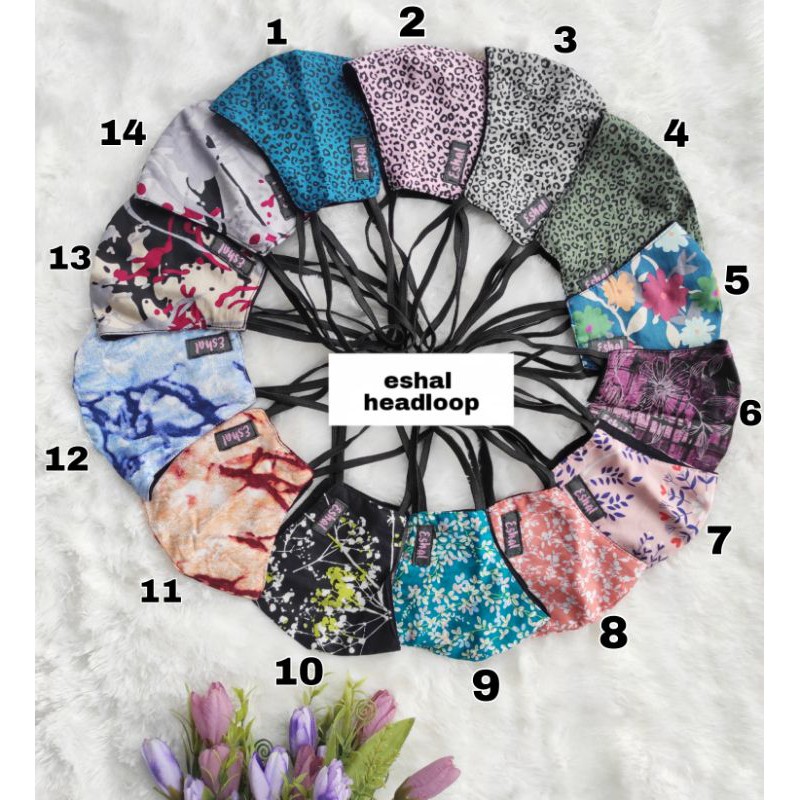 ESHAL masker kain headloop/masker kain model scuba/masker kain 2 lapis